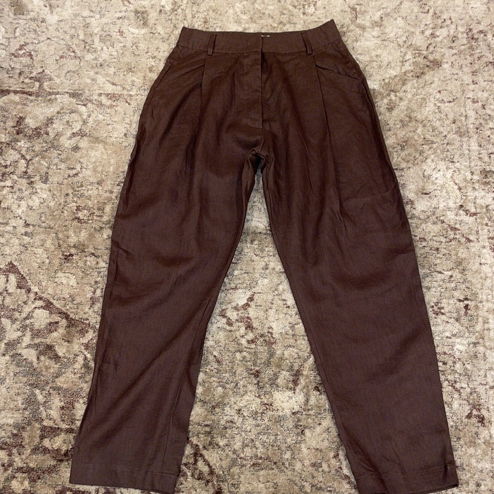 AEXAE High Rise Linen Trouser - Picture 6 of 11